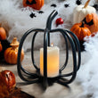 Wrought Iron Black Pumpkin Tea Light Candle Holder - MADE IN THE USA