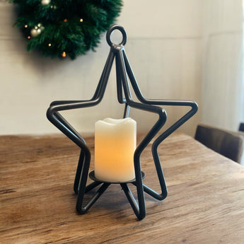 Wrought Iron Star Tea Light Candle Holder - MADE IN THE USA