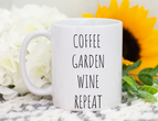 Coffee Garden Wine Repeat Ceramic Coffee Mug