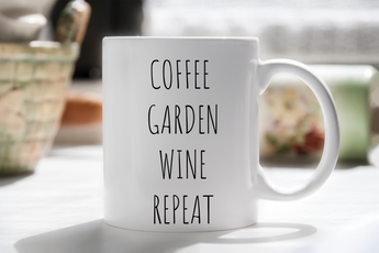 Coffee Garden Wine Repeat Ceramic Coffee Mug