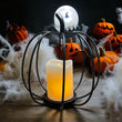 Medium Wrought Iron Pumpkin Candle Holder - MADE IN THE U.S.A..