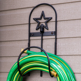 wrought iron wall mount garden hose holder